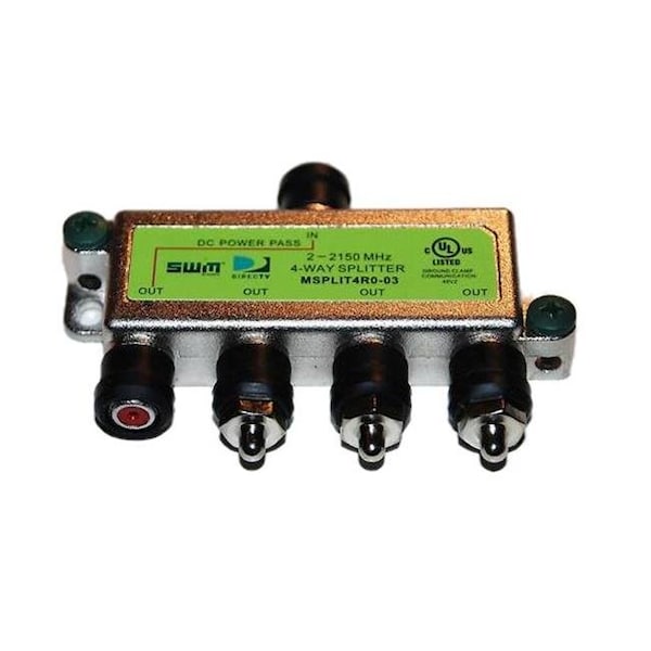 Directv Directv SPLIT4MRV Directv- Mrv Swm 4 Way Splitter 2-2150 Mhz 1 Port Power Passing Weather Se- Split4Mrv SPLIT4MRV - main